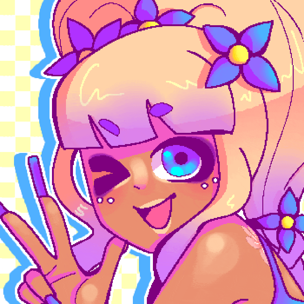 Pixel art GIF of Aruna, a tropicalcore / key west kitten OC.