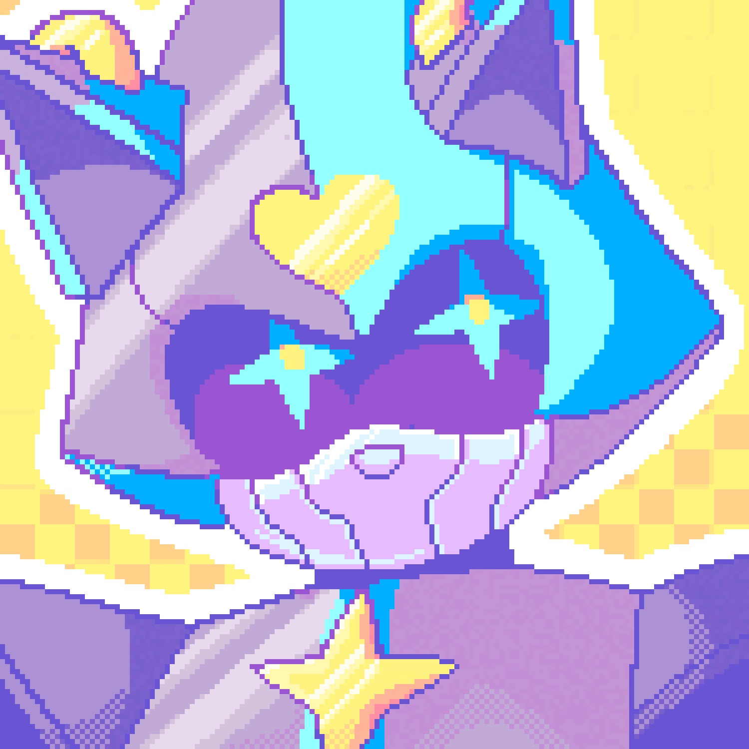 Pixel art of a robot OC, AUX-V2.