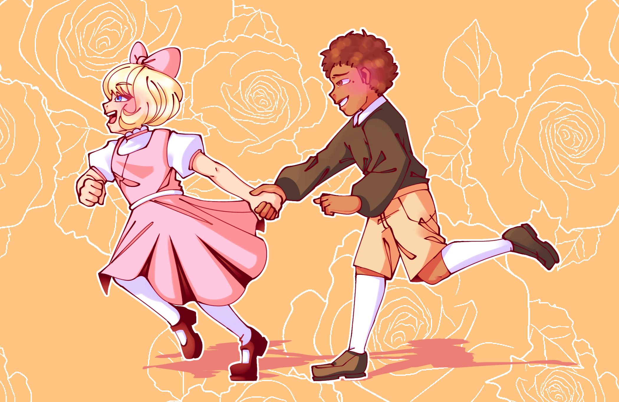 Art of Ellabelle and Eugene as children.