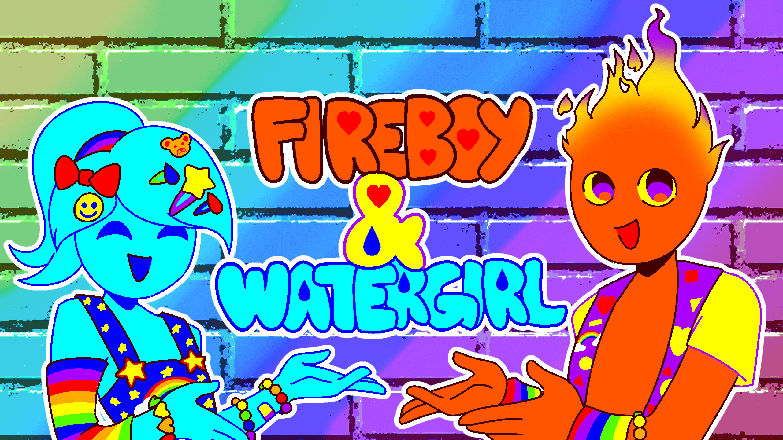 Fan art of Fireboy and Watergirl from CoolMathGames.