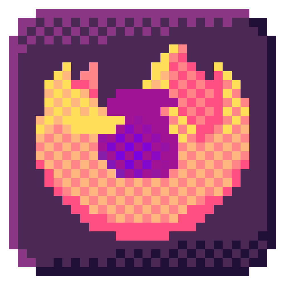 Pixel art of the Firefox logo.