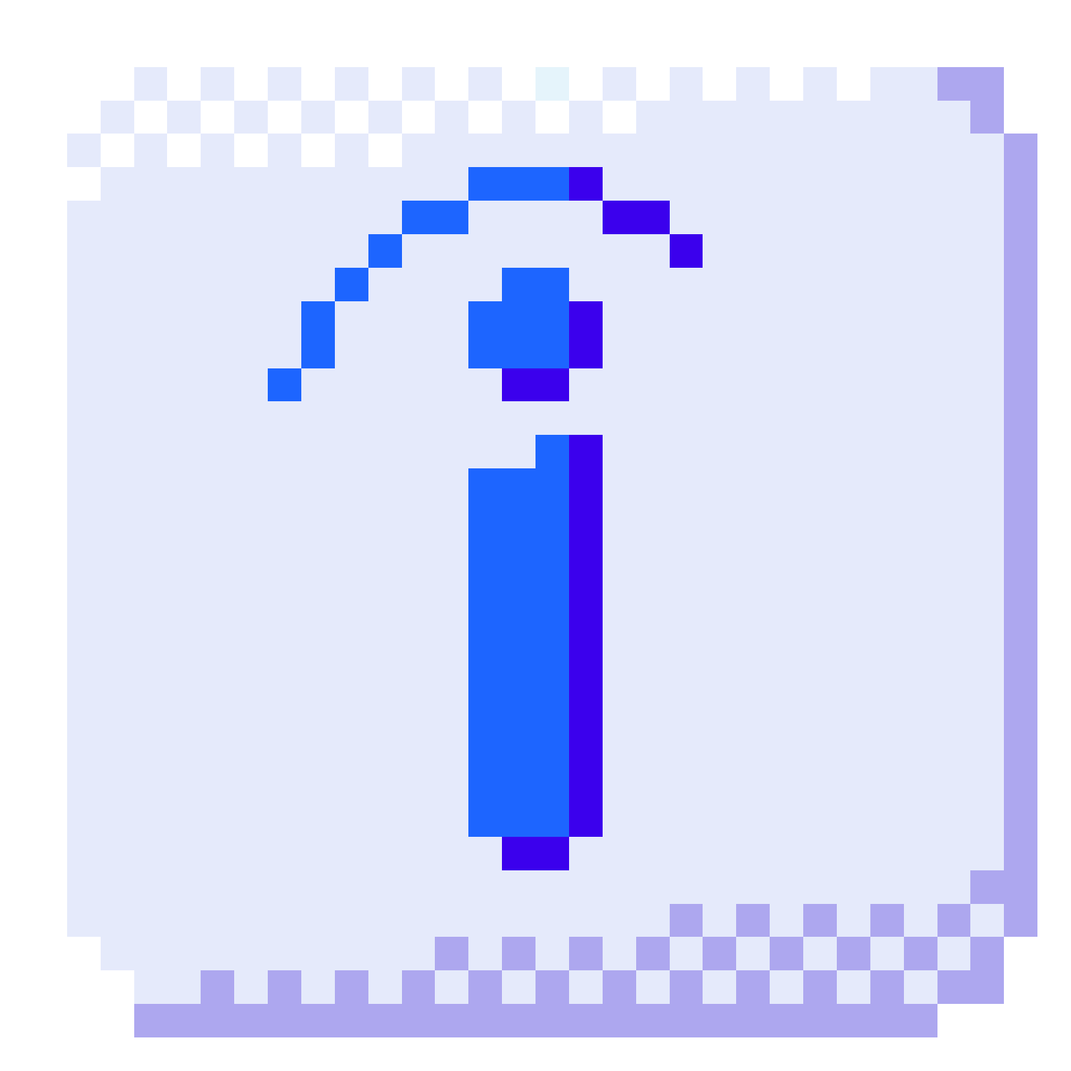 Pixel art of the Indeed logo.