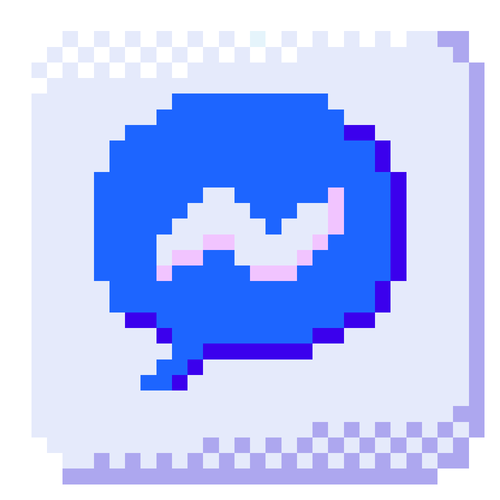 Pixel art of the Messenger logo.