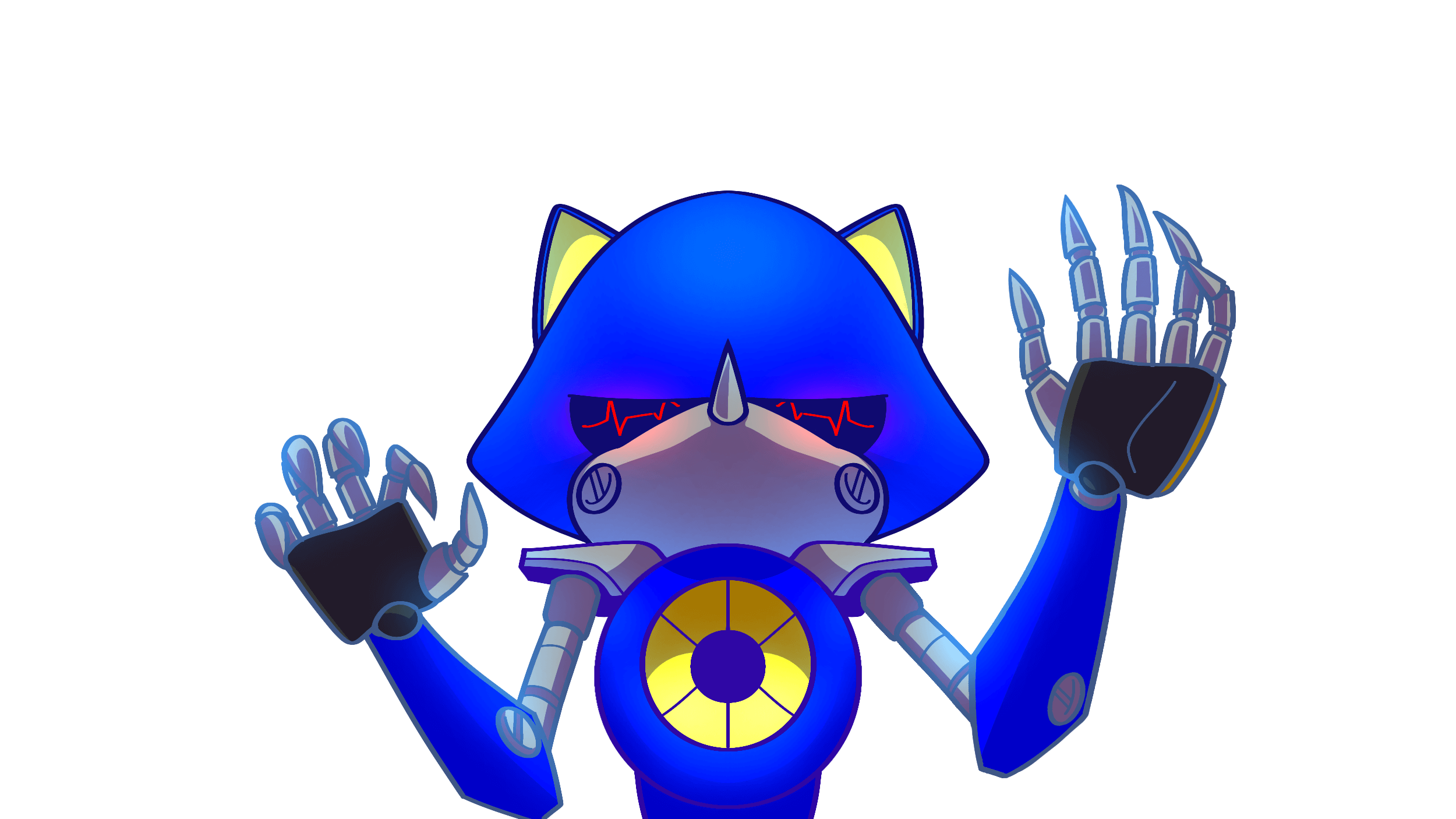 Fan art of Metal Sonic from Sonic The Hedgehog.