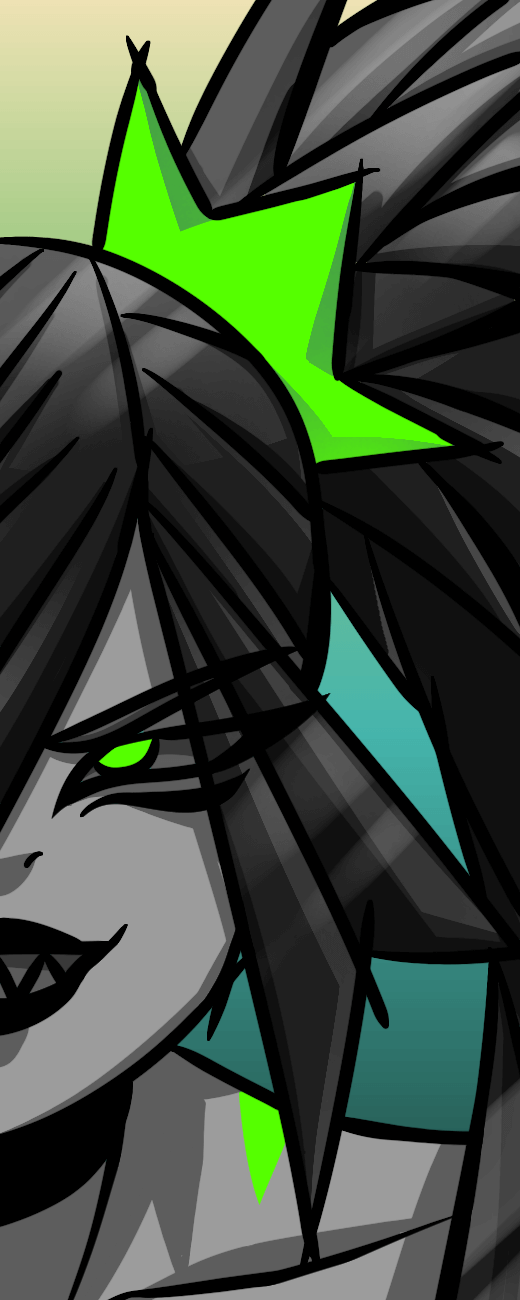 Half-Art of Miasma, a cybergoth OC.