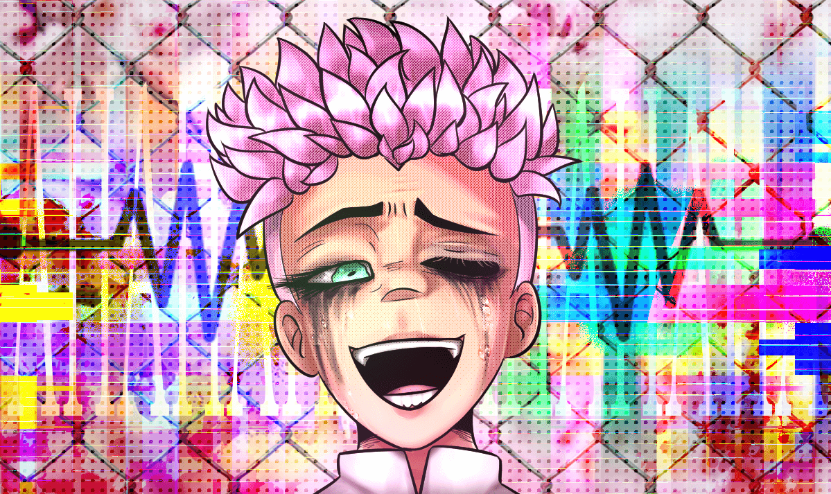 Art of a pinkcore OC, Novas.