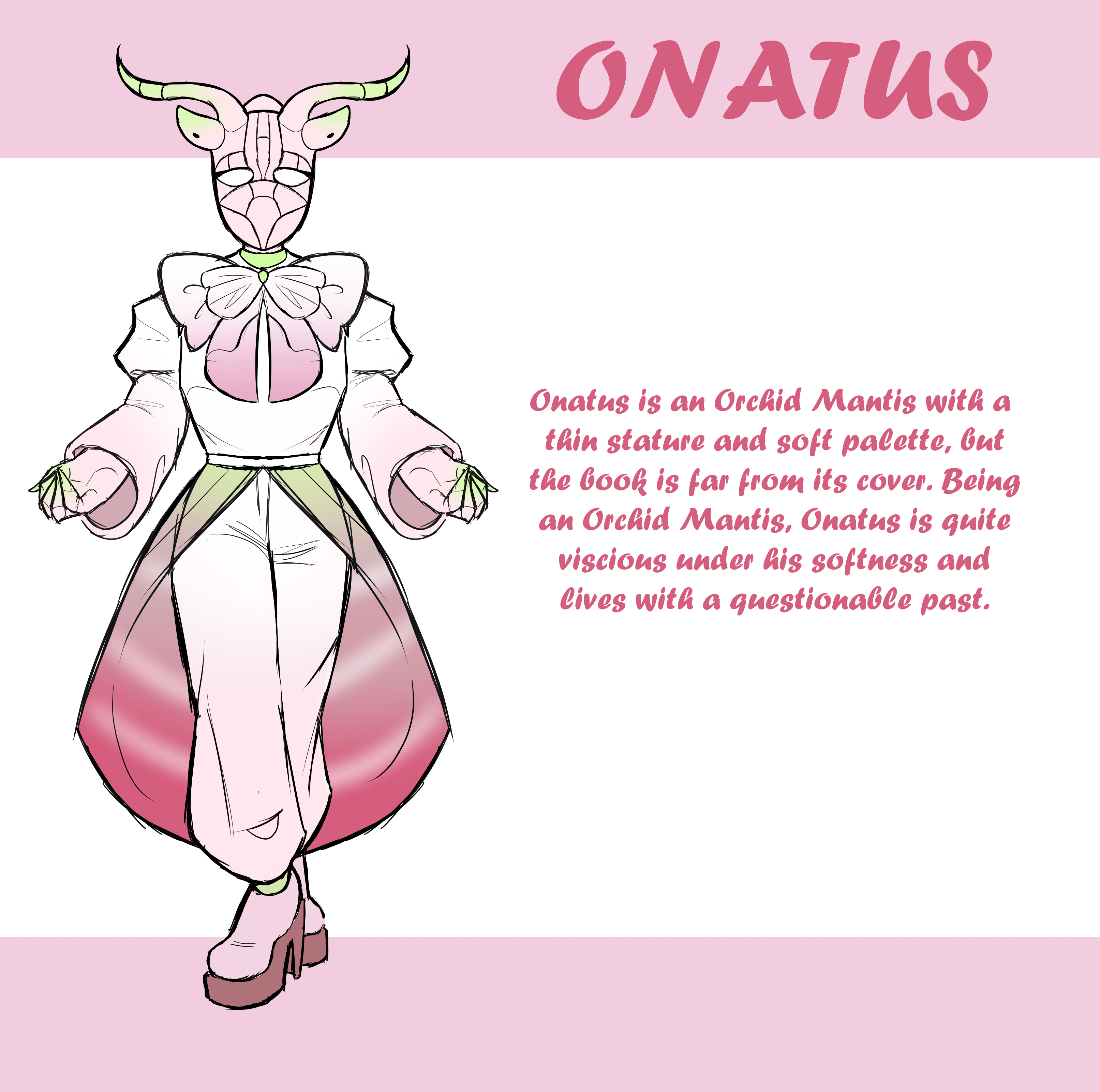 Art of an Orchid Mantis OC, Onatus