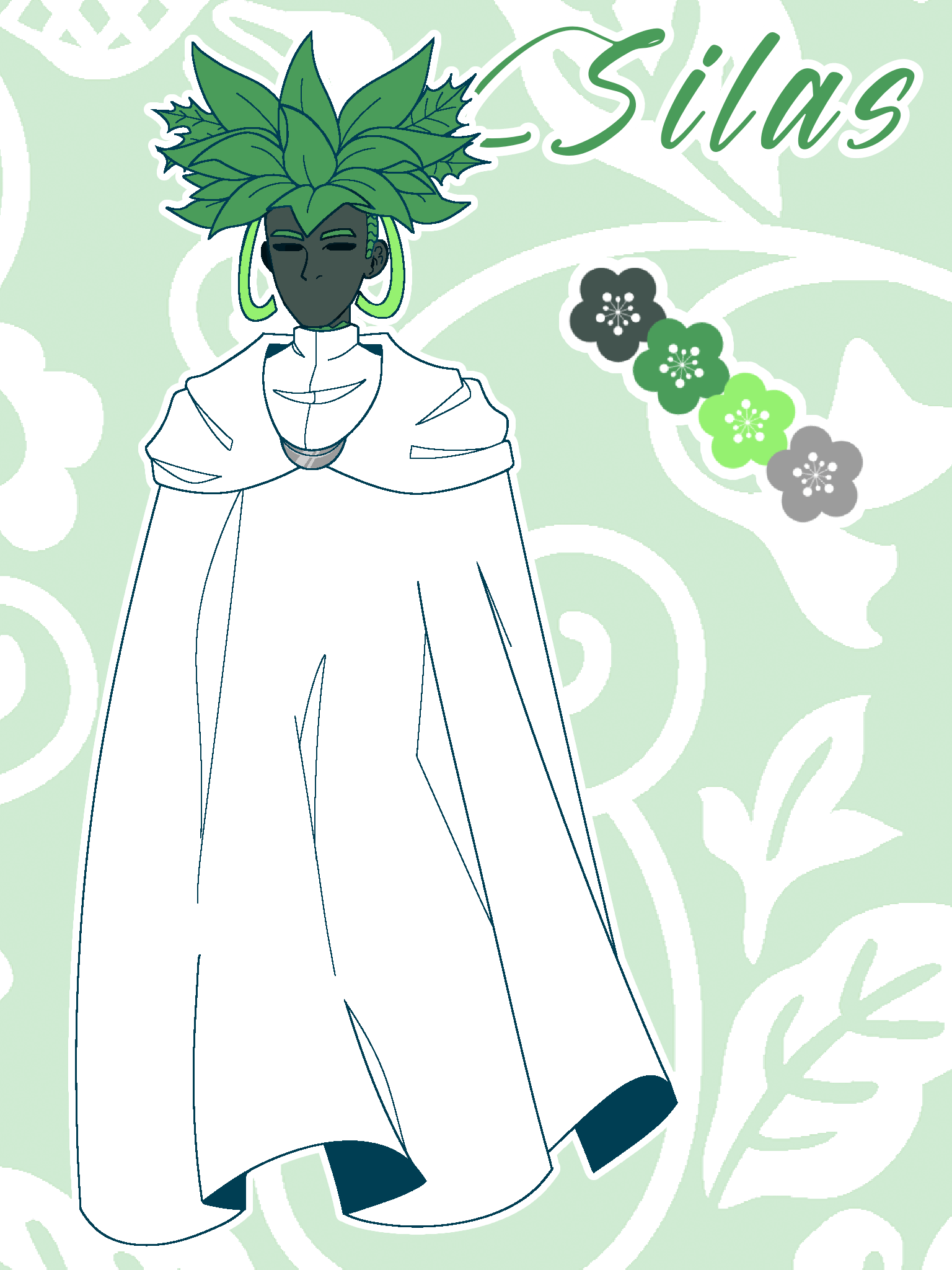 Art of a plantperson OC, Silas.