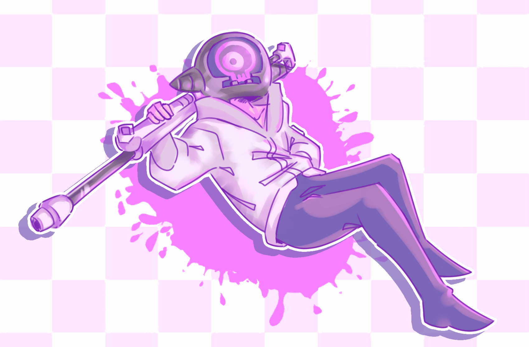 Fan art of a Splatoon OC, Watcher.