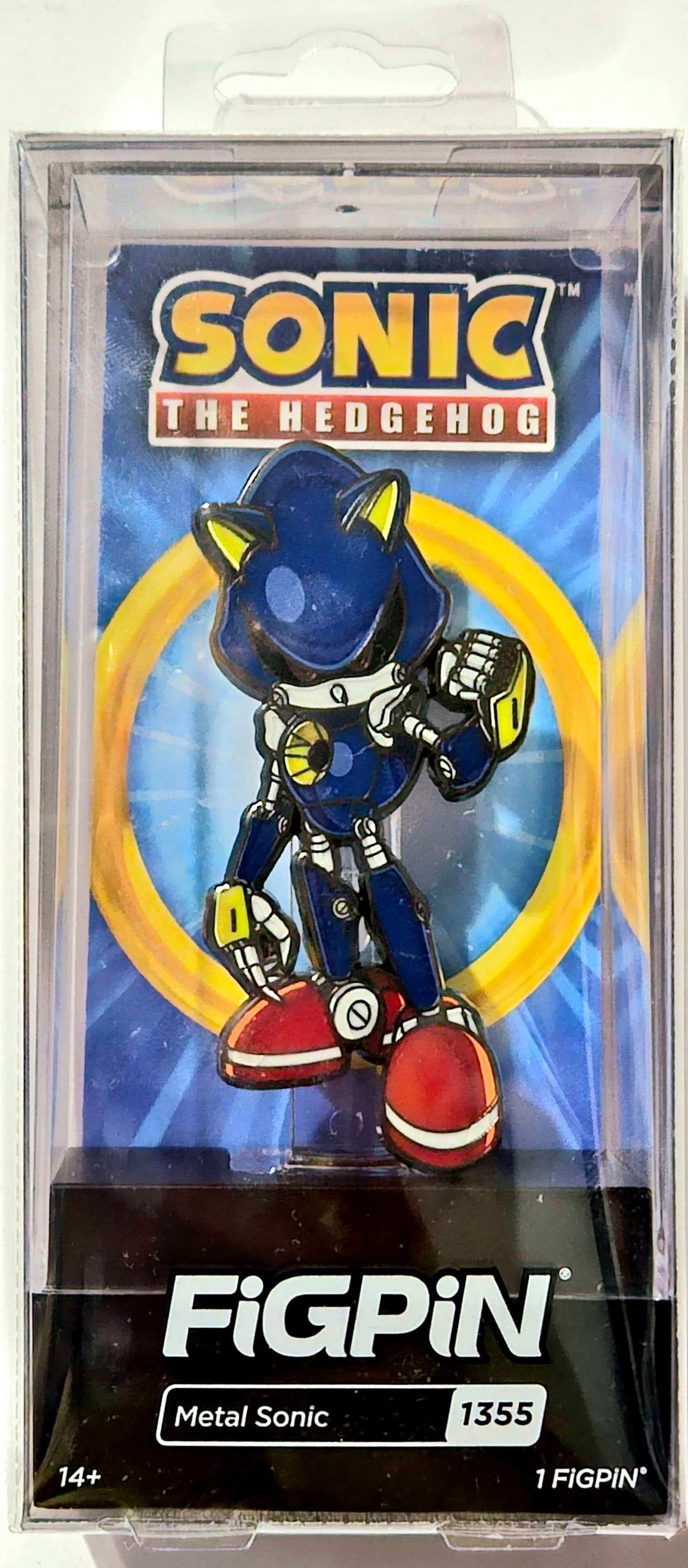 A picture of a Metal Sonic pin.