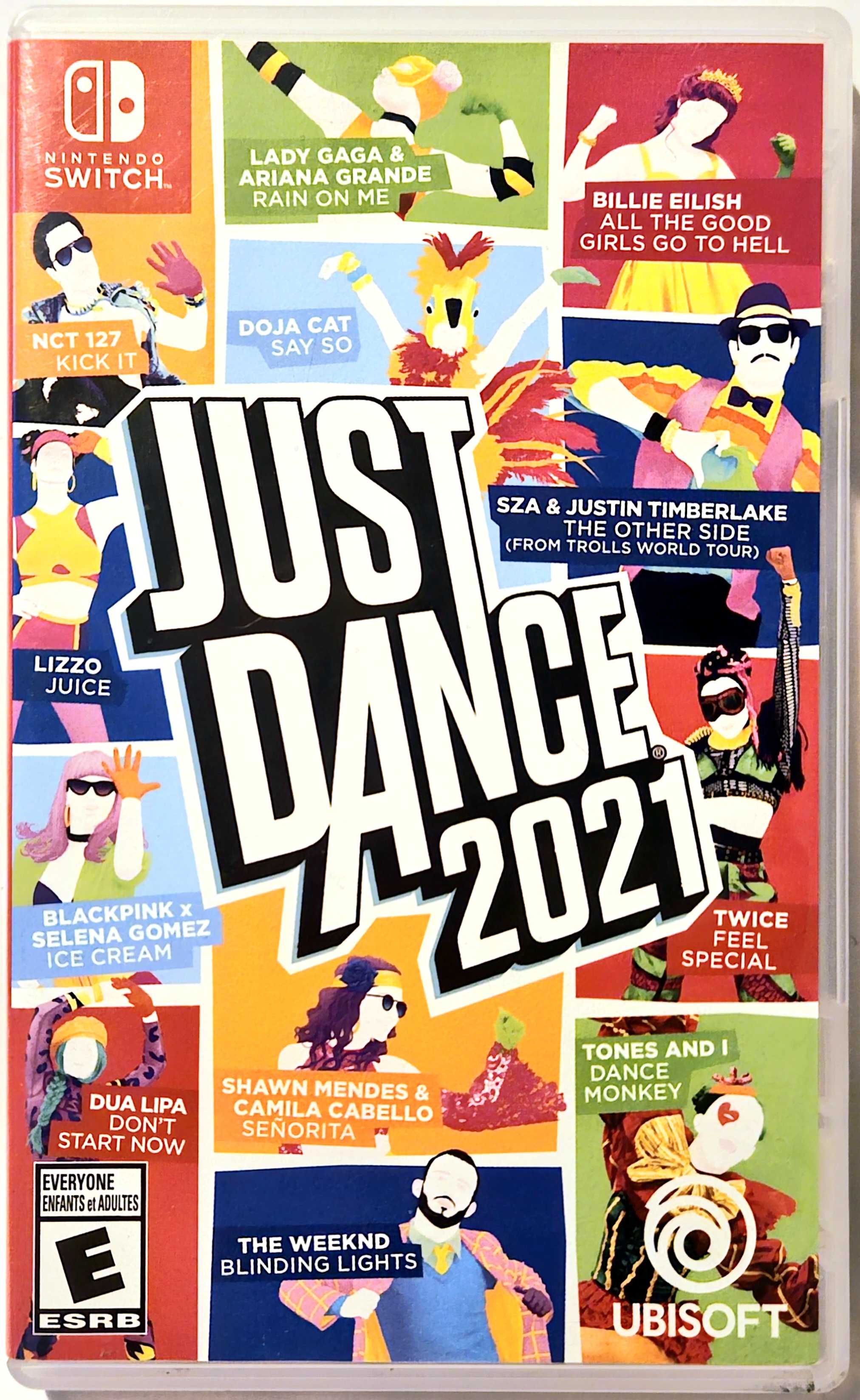 A picture of the Just Dance 2021 game case.