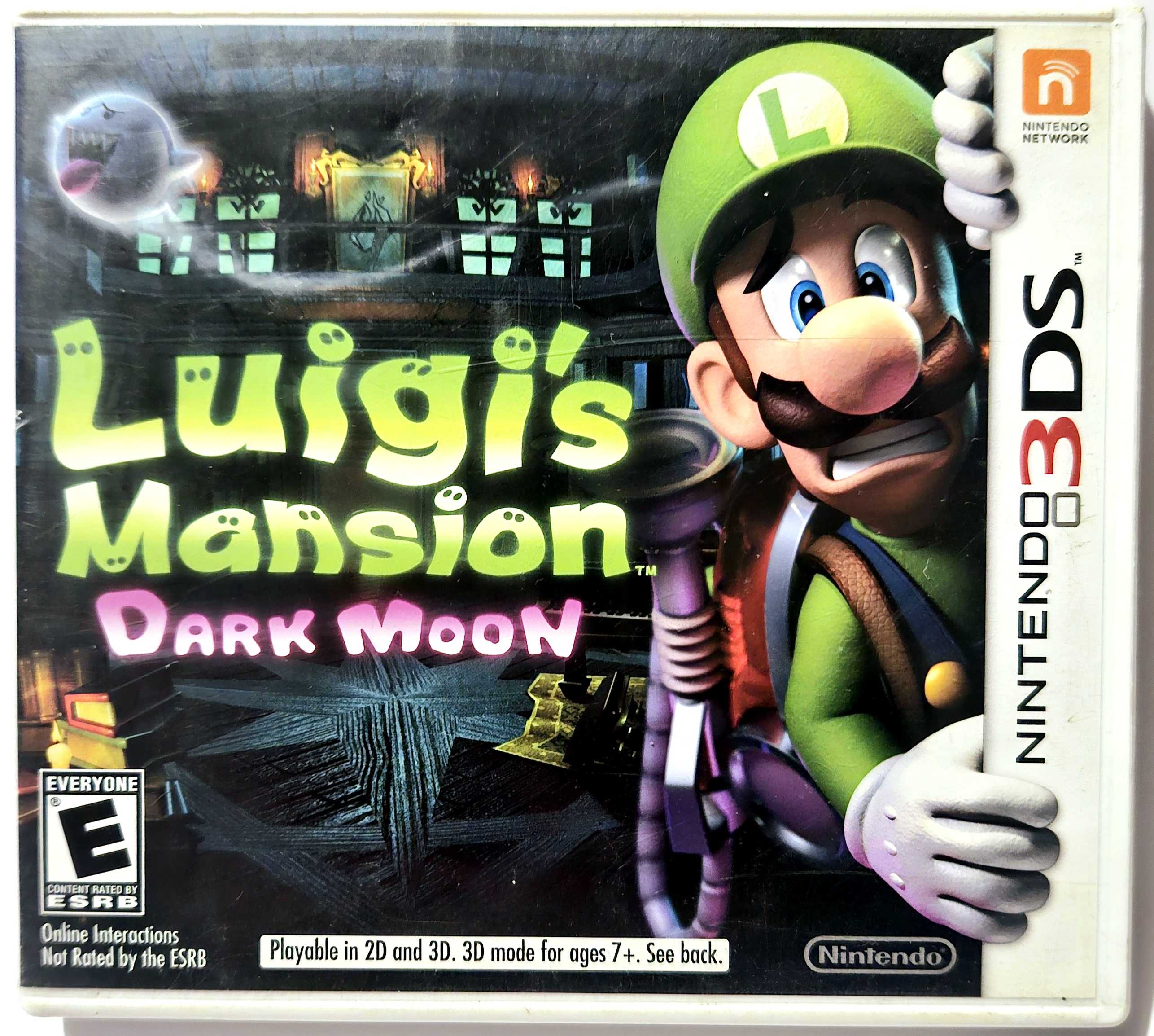 A picture of the Luigi's Mansion Dark Moon game case.