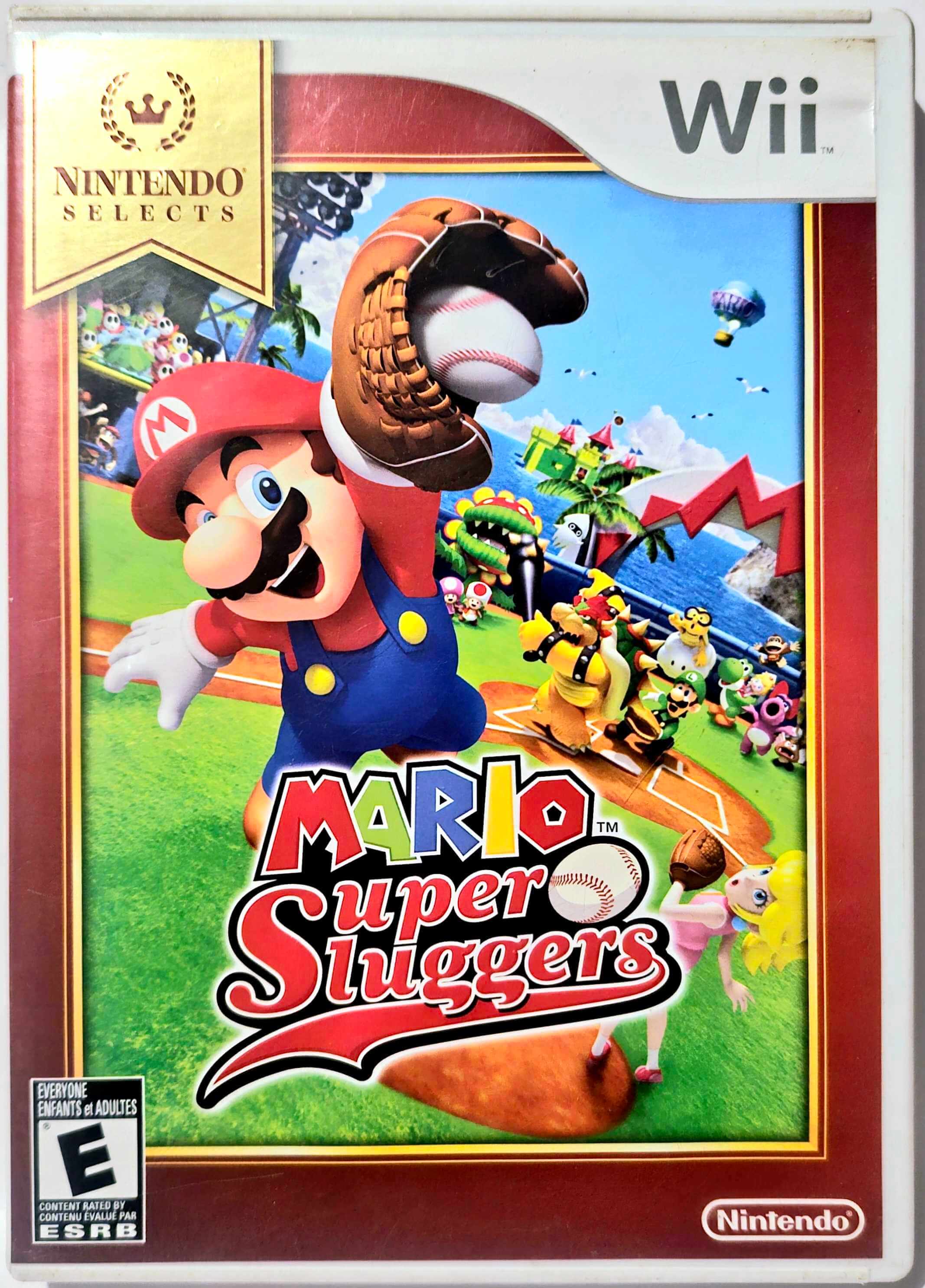 A picture of the Mario Super Sluggers game case.
