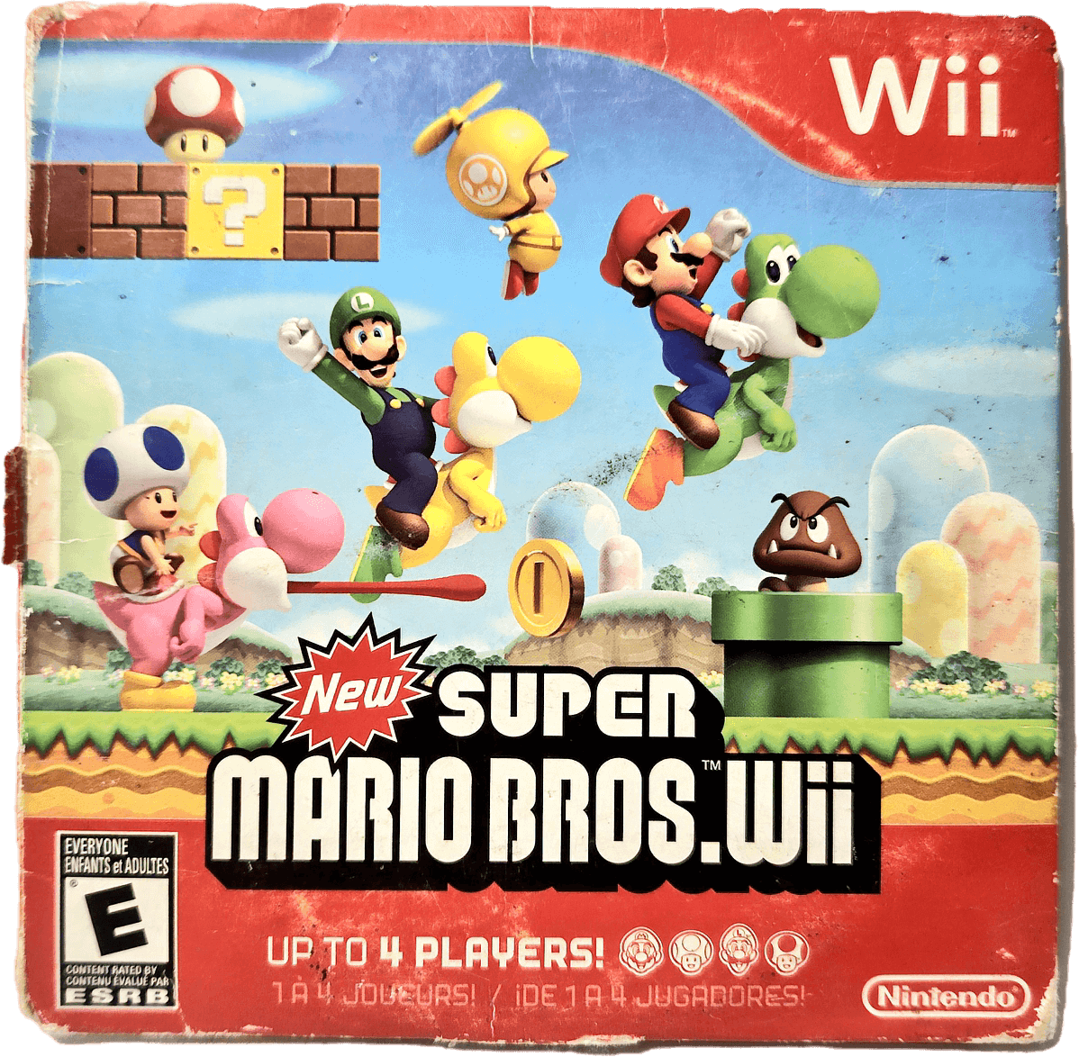 A picture of the New Super Mario Bros. Wii game case.