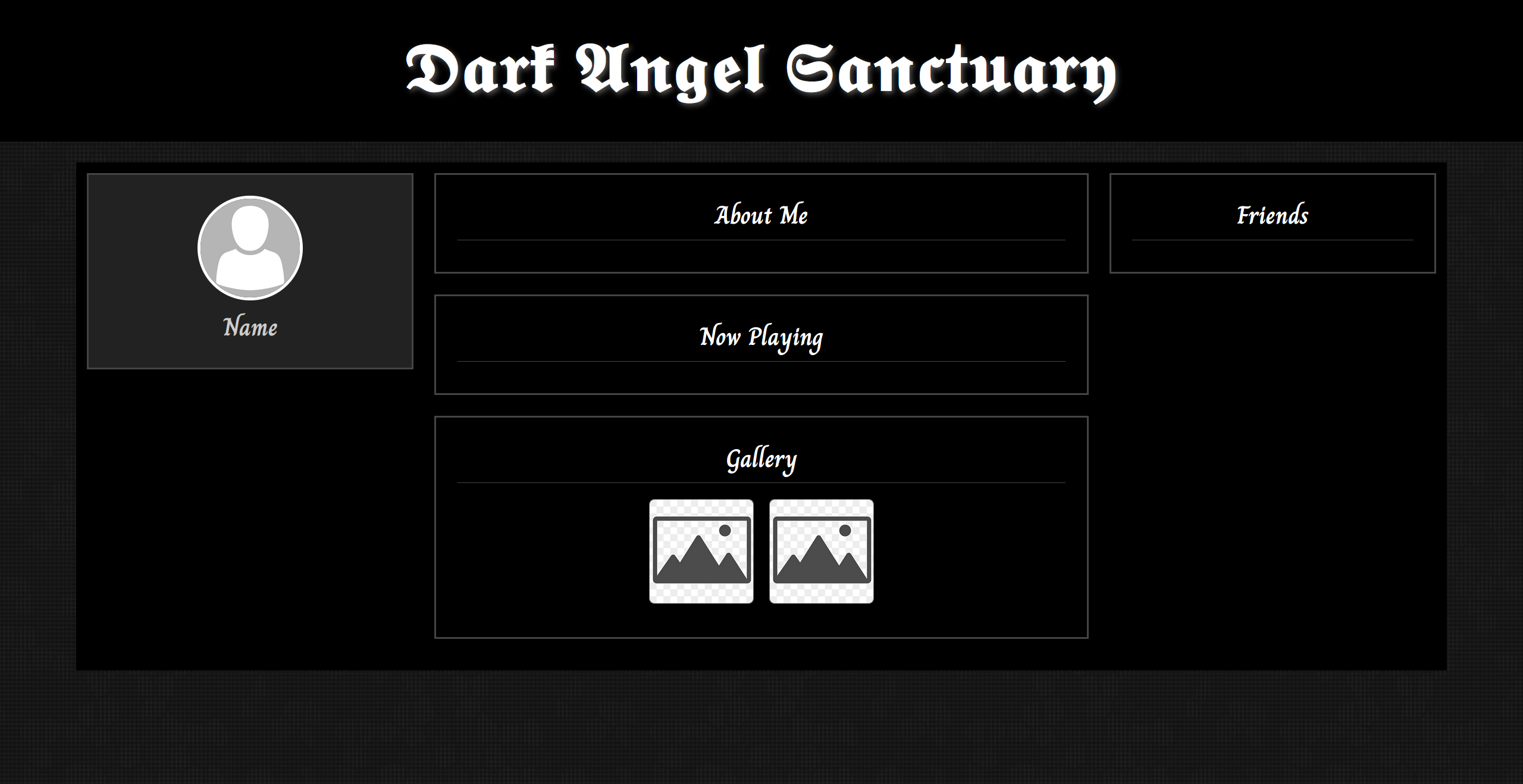 Dark Angel Sanctuary Website Template