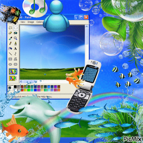 A PicMix of Frutiger Aero, a corporate style focused on bubble gradients.