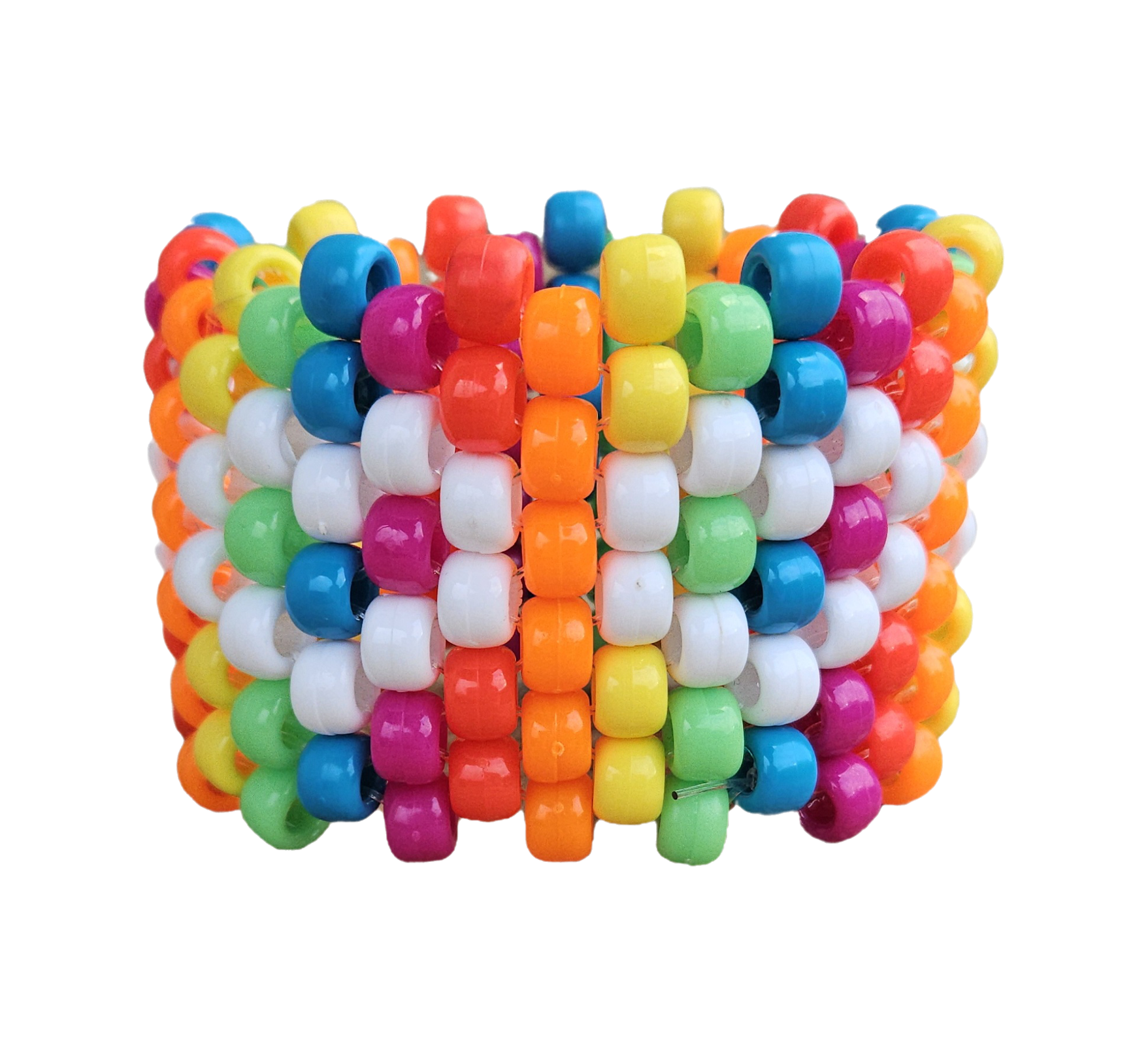 Rainbow Heart Kandi Cuff